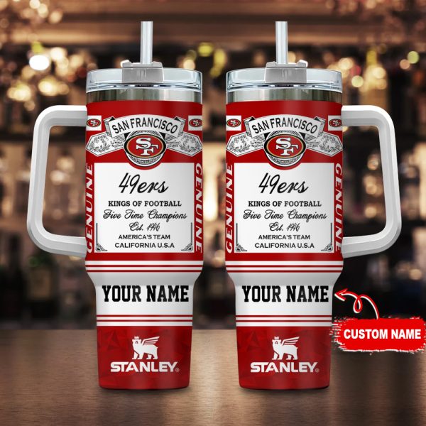 San Francisco 49ers NFL Kings Of Football Custom Stanley Quencher 30oz-40oz Stainless Steel Tumbler Hot And Cold Tumbler