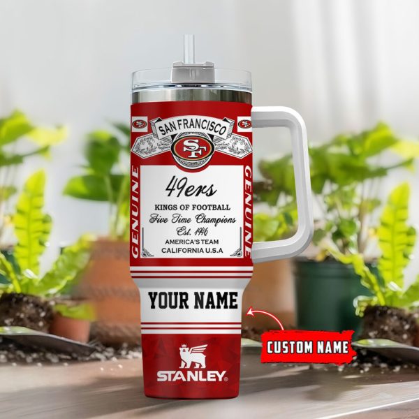 San Francisco 49ers NFL Kings Of Football Custom Stanley Quencher 30oz-40oz Stainless Steel Tumbler Hot And Cold Tumbler - Image 2