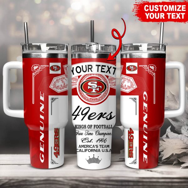 San Francisco 49ers NFL Kings Of Football Custom Stanley Quencher 30oz-40oz Stainless Steel Tumbler Hot And Cold Tumbler