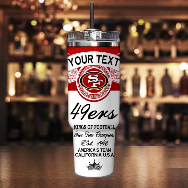 San Francisco 49ers NFL Kings Of Football Custom Stanley Quencher 30oz-40oz Stainless Steel Tumbler Hot And Cold Tumbler - Image 2