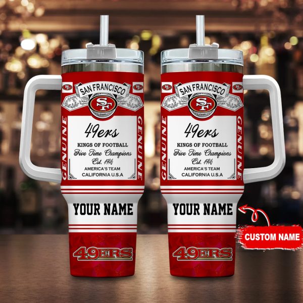 San Francisco 49ers NFL Kings of Football Custom Stanley Quencher 30oz-40oz Stainless Steel Tumbler Hot And Cold Tumbler