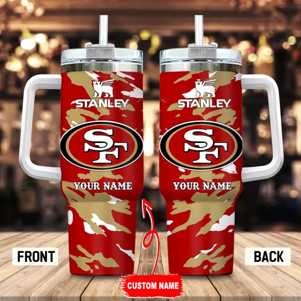 San Francisco 49ers NFL Custom Stanley Quencher 30oz-40oz Stainless Steel Tumbler Hot And Cold Tumbler