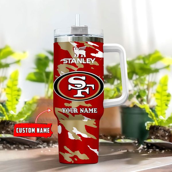 San Francisco 49ers NFL Custom Stanley Quencher 30oz-40oz Stainless Steel Tumbler Hot And Cold Tumbler - Image 2