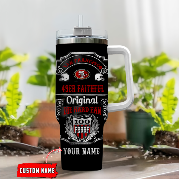 San Francisco 49ers NFL Original Diehard Fan Custom Stanley Quencher 30oz-40oz Stainless Steel Tumbler Hot And Cold Tumbler - Image 2