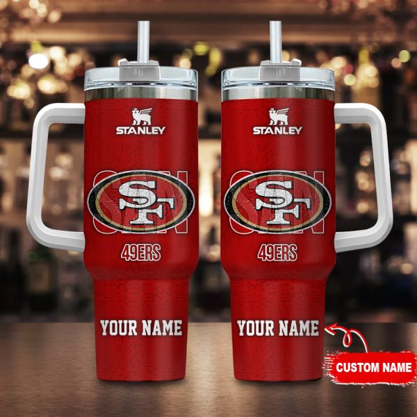 San Francisco 49ers NFL 3D Logo Custom Stanley Quencher 30oz-40oz Stainless Steel Tumbler Hot And Cold Tumbler