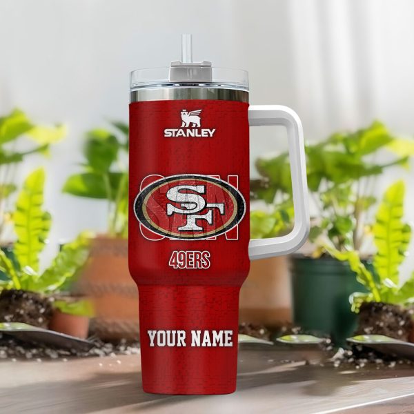 San Francisco 49ers NFL 3D Logo Custom Stanley Quencher 30oz-40oz Stainless Steel Tumbler Hot And Cold Tumbler - Image 2