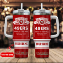 San Francisco 49ers NFL Bud Light Custom Stanley Quencher 30oz-40oz Stainless Steel Tumbler Hot And Cold Tumbler