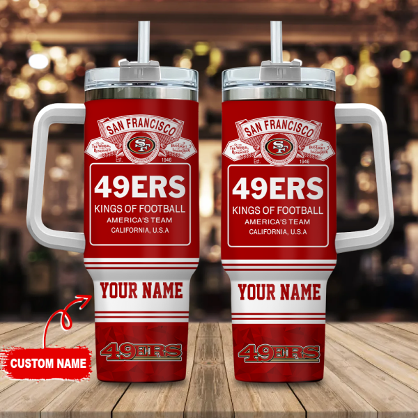 San Francisco 49ers NFL Bud Light Custom Stanley Quencher 30oz-40oz Stainless Steel Tumbler Hot And Cold Tumbler