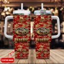 San Francisco 49ers NFL Camouflage Golden Logo Custom Stanley Quencher 30oz-40oz Stainless Steel Tumbler Hot And Cold Tumbler