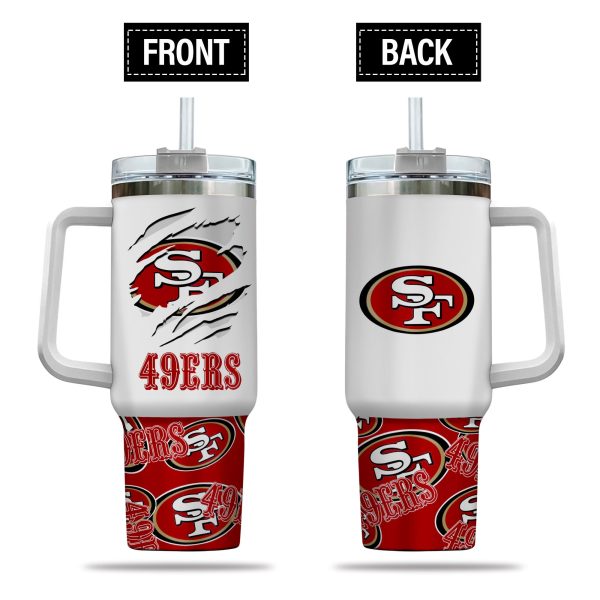San Francisco 49ers NFL Custom Stanley Quencher 30oz-40oz Stainless Steel Tumbler Hot And Cold Tumbler