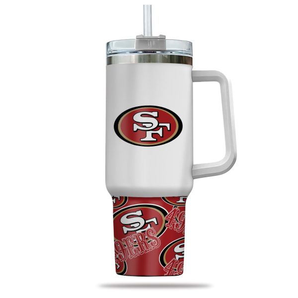 San Francisco 49ers NFL Custom Stanley Quencher 30oz-40oz Stainless Steel Tumbler Hot And Cold Tumbler - Image 2