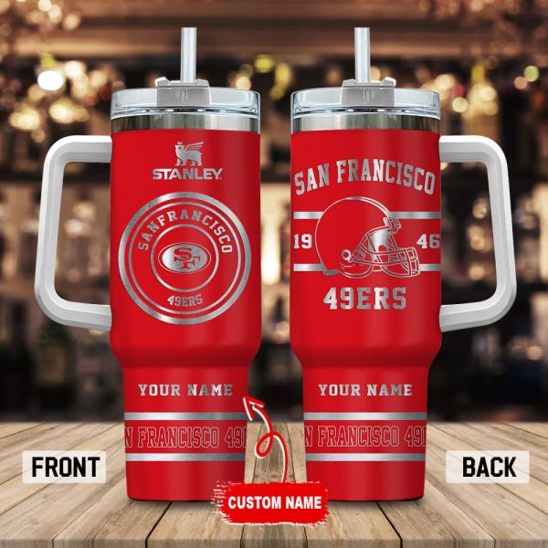 San Francisco 49ers NFL Custom Stanley Quencher 30oz-40oz Stainless Steel Tumbler Hot And Cold Tumbler
