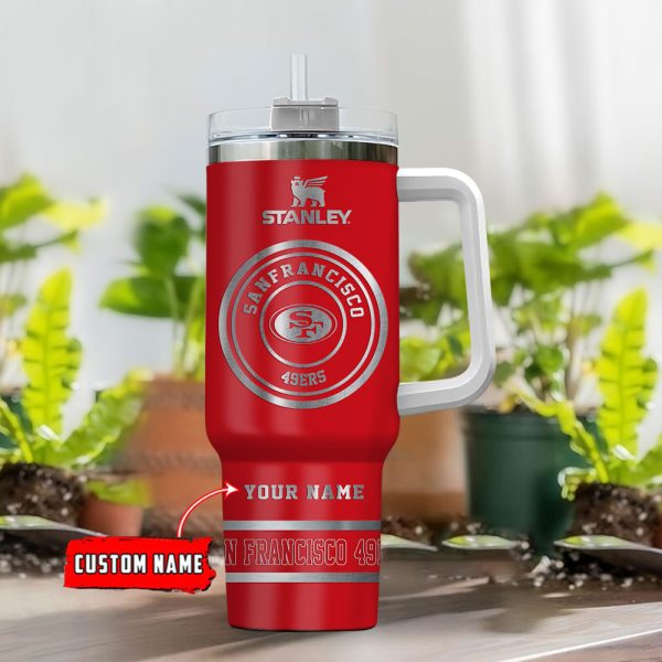 San Francisco 49ers NFL Custom Stanley Quencher 30oz-40oz Stainless Steel Tumbler Hot And Cold Tumbler - Image 2