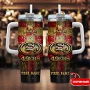 San Francisco 49ers NFL Glitter Golden Logo Custom Stanley Quencher 30oz-40oz Stainless Steel Tumbler Hot And Cold Tumbler