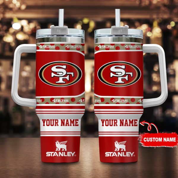 San Francisco 49ers NFL Custom Stanley Quencher 30oz-40oz Stainless Steel Tumbler Hot And Cold Tumbler