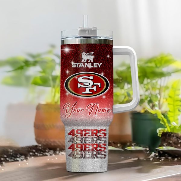 San Francisco 49ers NFL Custom Stanley Quencher 30oz-40oz Stainless Steel Tumbler Hot And Cold Tumbler - Image 2