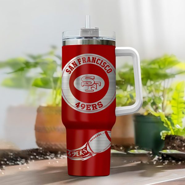 San Francisco 49ers NFL Custom Stanley Quencher 30oz-40oz Stainless Steel Tumbler Hot And Cold Tumbler - Image 2