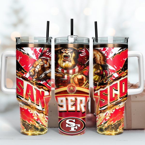 San Francisco 49ers NFL Mascot Custom Stanley Quencher 30oz-40oz Stainless Steel Tumbler Hot And Cold Tumbler