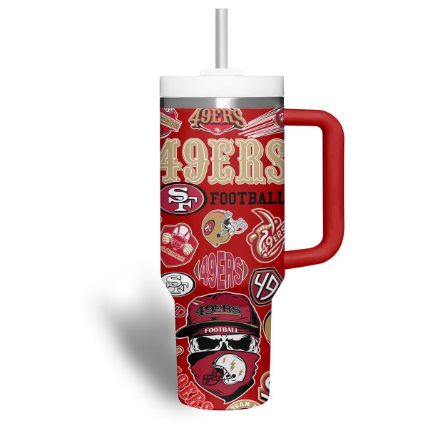 San Francisco 49ers NFL Custom Stanley Quencher 30oz-40oz Stainless Steel Tumbler Hot And Cold Tumbler - Image 2