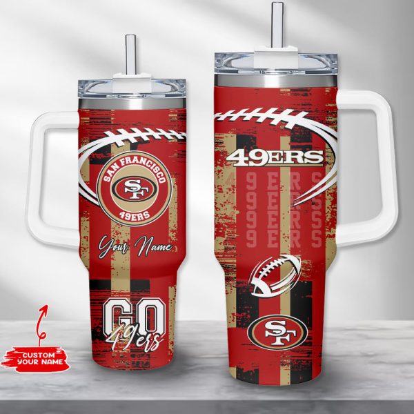 San Francisco 49ers NFL Custom Stanley Quencher 30oz-40oz Stainless Steel Tumbler Hot And Cold Tumbler