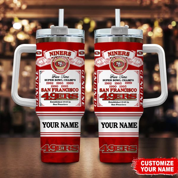 San Francisco 49ers NFL Custom Stanley Quencher 30oz-40oz Stainless Steel Tumbler Hot And Cold Tumbler