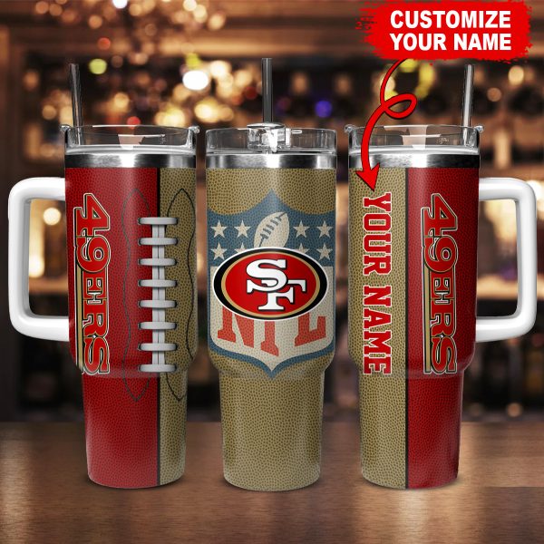 San Francisco 49ers NFL Custom Stanley Quencher 30oz-40oz Stainless Steel Tumbler Hot And Cold Tumbler - Image 2