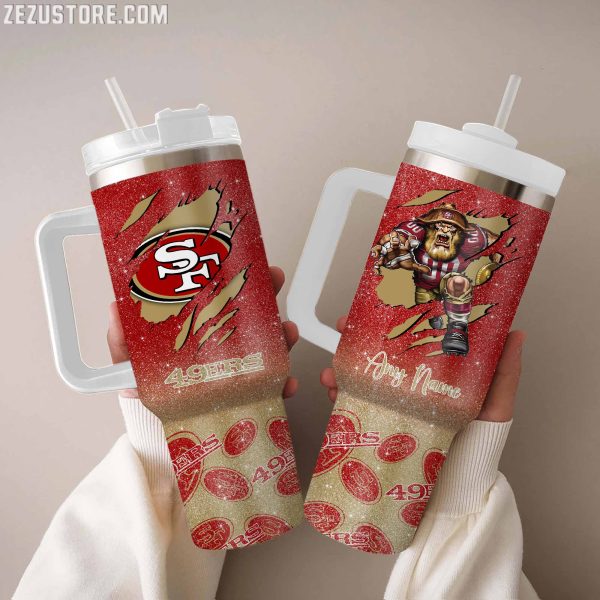 San Francisco 49ers NFL Custom Stanley Quencher 30oz-40oz Stainless Steel Tumbler Hot And Cold Tumbler