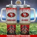 San Francisco 49ers Glitter NFL Custom Stanley Quencher 30oz-40oz Stainless Steel Tumbler Hot And Cold Tumbler