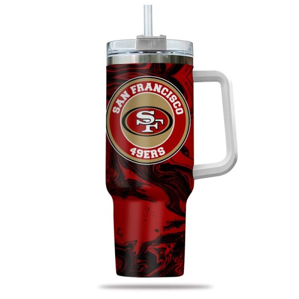 San Francisco 49ers NFL Custom Stanley Quencher 30oz-40oz Stainless Steel Tumbler Hot And Cold Tumbler - Image 2