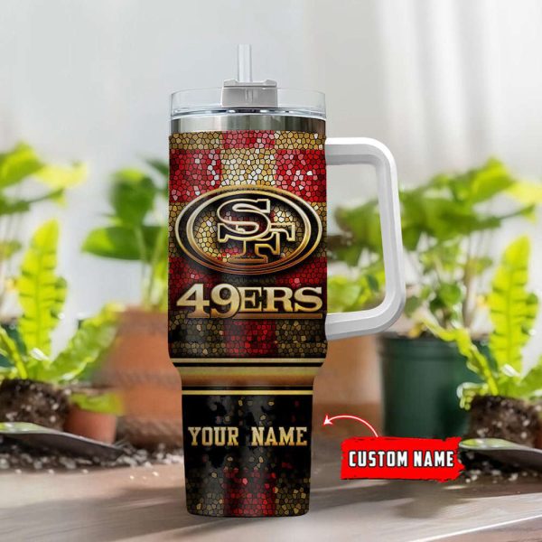 San Francisco 49ers NFL Custom Stanley Quencher 30oz-40oz Stainless Steel Tumbler Hot And Cold Tumbler - Image 2