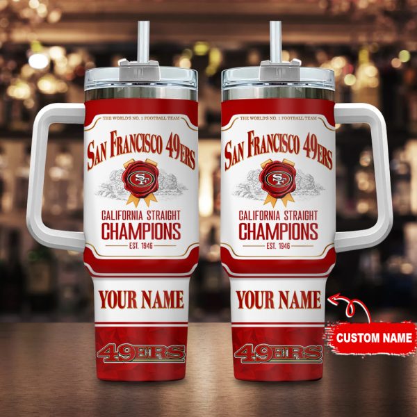 San Francisco 49ers NFL Jim Beam Custom Stanley Quencher 30oz-40oz Stainless Steel Tumbler Hot And Cold Tumbler