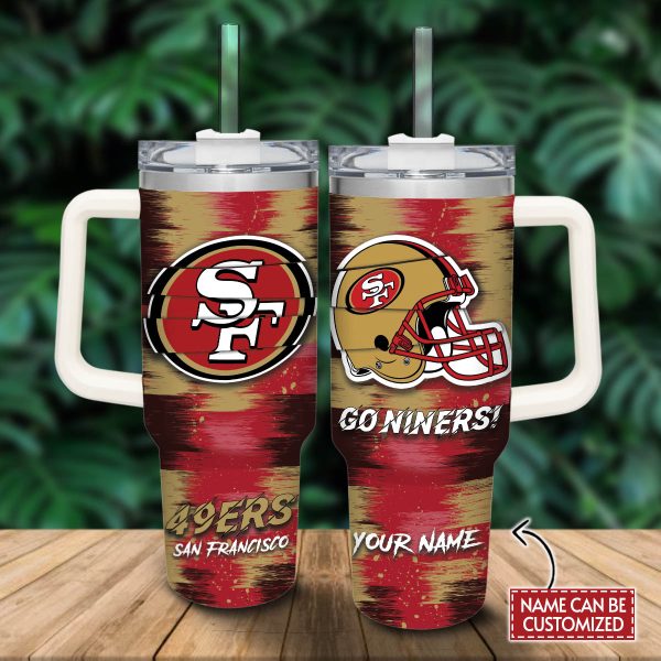San Francisco 49ers Cartoon Custom Stanley Quencher 30oz-40oz Stainless Steel Tumbler