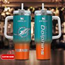 Miami Dolphins NFL Custom Stanley Quencher 30oz-40oz Stainless Steel Tumbler Hot And Cold Tumbler