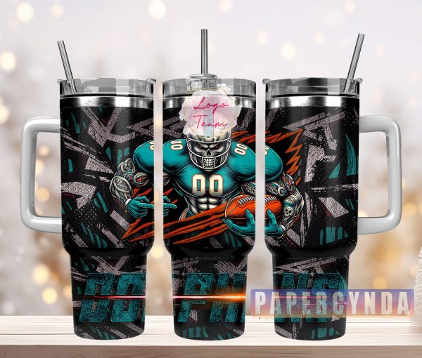 Miami Dolphins Custom Stanley Quencher 30oz-40oz Stainless Steel Tumbler Hot And Cold Tumbler