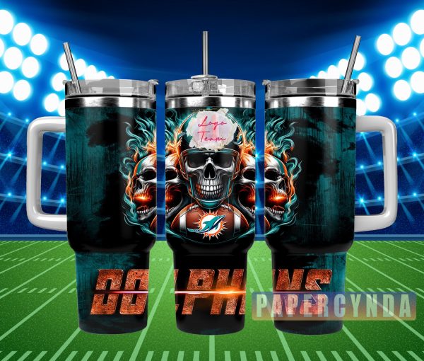 Miami Dolphins Custom Stanley Quencher 30oz-40oz Stainless Steel Tumbler Hot And Cold Tumbler
