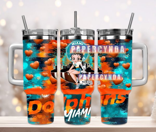 Miami Dolphins Custom Stanley Quencher 30oz-40oz Stainless Steel Tumbler Hot And Cold Tumbler