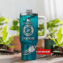 Miami Dolphins NFL Metal Style Custom Stanley Quencher 30oz-40oz Stainless Steel Tumbler Hot And Cold Tumbler