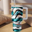 Miami Dolphins NFL Custom Stanley Quencher 30oz-40oz Stainless Steel
