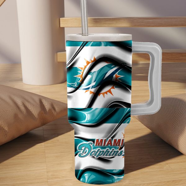 Miami Dolphins NFL Custom Stanley Quencher 30oz-40oz Stainless Steel - Image 2