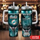 Miami Dolphins NFL Nutrition Facts Custom Stanley Quencher 30oz-40oz Stainless Steel Tumbler Hot And Cold Tumbler