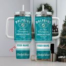 Miami Dolphins NFL Custom Stanley Quencher 30oz-40oz Stainless Steel Tumbler Hot And Cold Tumbler