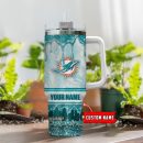 Miami Dolphins NFL Glitter Custom Stanley Quencher 30oz-40oz Stainless Steel Tumbler Hot And Cold Tumbler