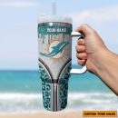 Miami Dolphins NFL Glitter Leopard Print Custom Stanley Quencher 30oz-40oz Stainless Steel Tumbler Hot And Cold Tumbler
