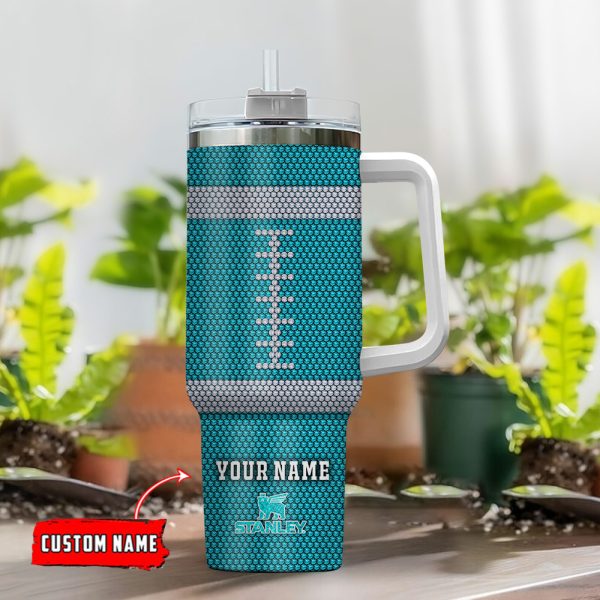 Miami Dolphins NFL Crystal Custom Stanley Quencher 30oz-40oz Stainless Steel Tumbler Hot And Cold Tumbler - Image 2