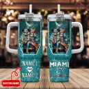 Miami Dolphins NFL Mickey And Minnie Couple Custom Stanley Quencher 30oz-40oz Stainless Steel Tumbler Hot And Cold Tumbler