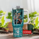 Miami Dolphins NFL Mickey And Minnie Couple Custom Stanley Quencher 30oz-40oz Stainless Steel Tumbler Hot And Cold Tumbler