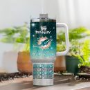 Miami Dolphins NFL Glitter Custom Stanley Quencher 30oz-40oz Stainless Steel Tumbler Hot And Cold Tumbler