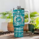 Miami Dolphins NFL Camo Pattern Custom Stanley Quencher 30oz-40oz Stainless Steel Tumbler Hot And Cold Tumbler