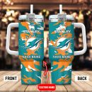 Miami Dolphins NFL Custom Stanley Quencher 30oz-40oz Stainless Steel Tumbler Hot And Cold Tumbler