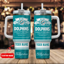 Miami Dolphins NFL Bud Light Custom Stanley Quencher 30oz-40oz Stainless Steel Tumbler Hot And Cold Tumbler